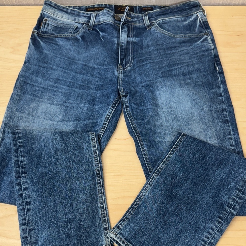 Outpost Makers Men's Blue Jeans cotton denim slim straight leg‎ size 36